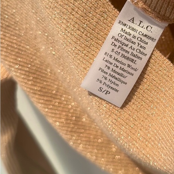 ALC gold cropped cross over top sweater - Picture 4 of 4